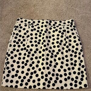 J. Crew Black and White Polka Dot Mini Skirt